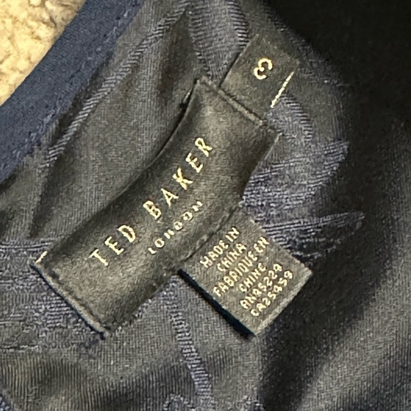 Ted Baker London Saahrad Embroidered Shift Dress Navy Blue Sleeveless Medium/3 - Picture 7 of 7